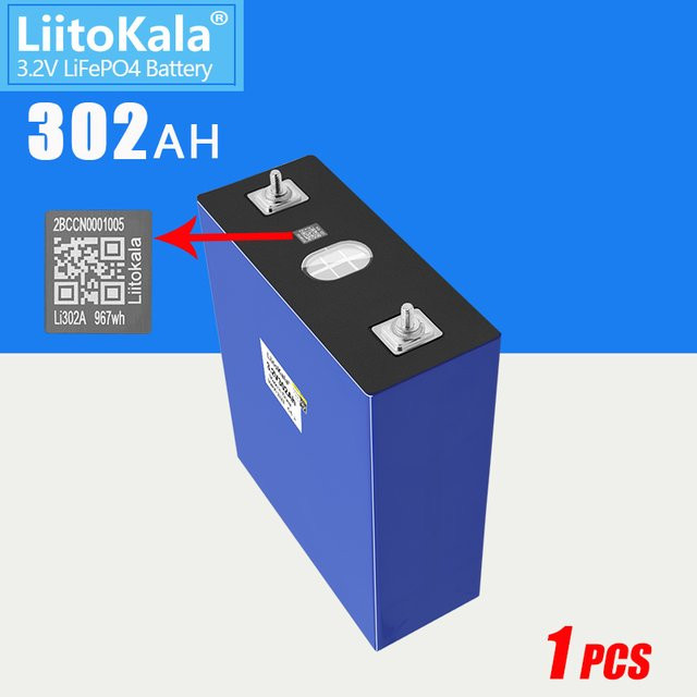 Liitokala LiFePO4 Batterie 3,2 V 302 Ah in Blau für Elektroautos, Wohnmobile und Solaranlagen - Bild 1