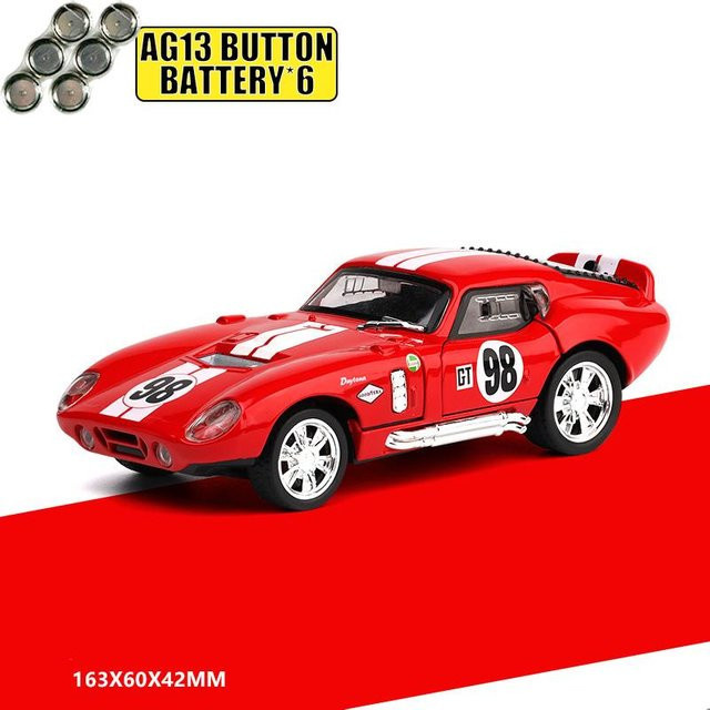 Linyi toy car Shelby Cobra Daytona Coupe #98, Modellauto, 1:32, Metall, rot, ab 18 Jahre - Bild 1