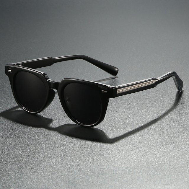 Polarisierte Sonnenbrille, quadratisch, Vollrand, Kunststoff, schwarz, Unisex - Bild 1