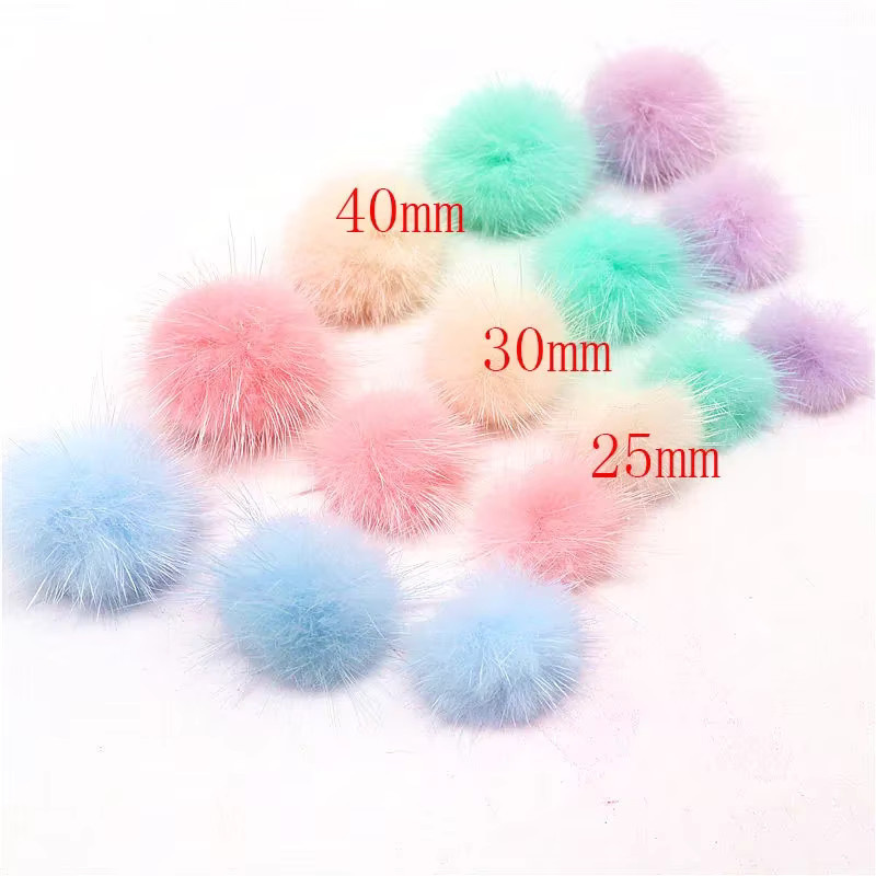 Bunte Nerz Pompom Pelzkugeln für DIY Handwerk Zubehör in verschiedenen Größen - Bild 3