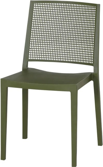Siena Garden Stapelstuhl Square aus Polypropylen in Olive Green, B/T/H: 44,0 x 42,5 x 81,0 cm - Bild 1