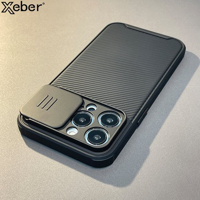Xeber Silikon Handyhülle mit magnetischem Objektivschutz für iPhone 16 15 14 13 12 11 Pro Max MagSafe kompatibel in Schwarz - Bild 1