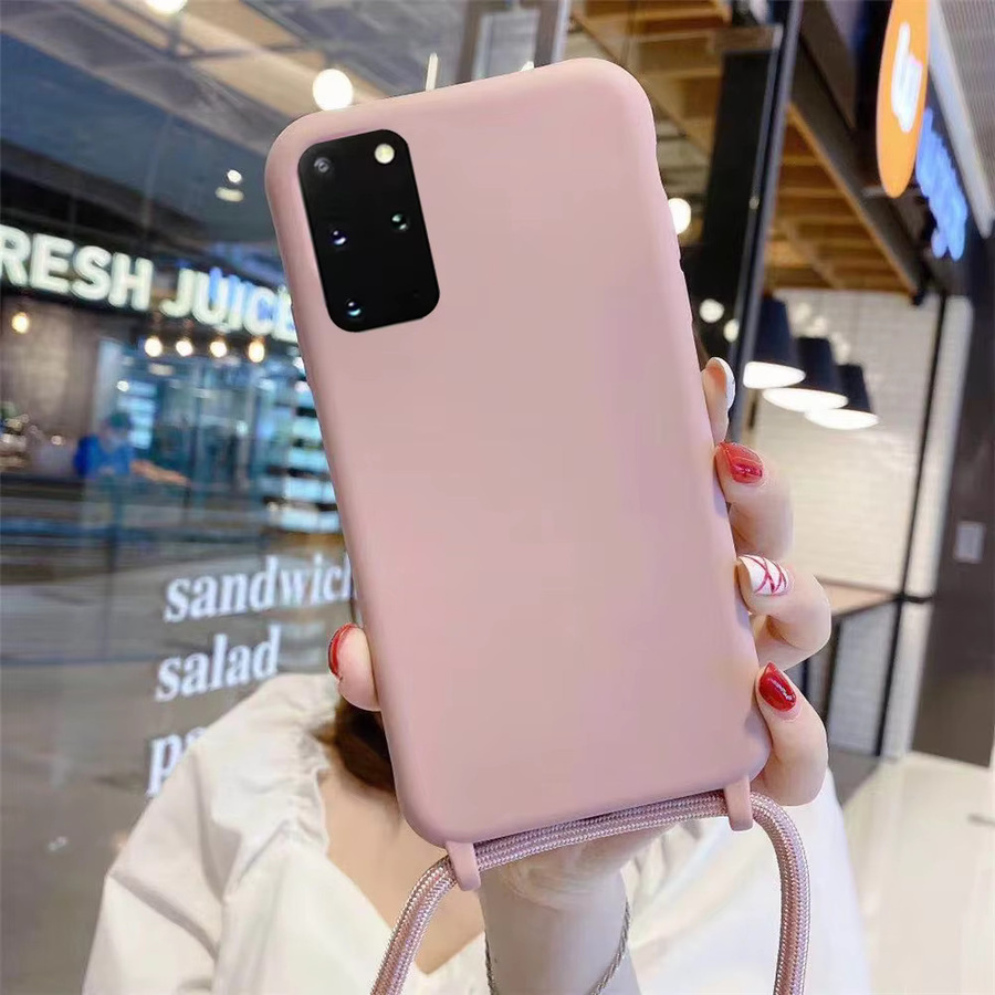 Crossbody Lanyard Handyhülle für Samsung Android Smartphones in Grün oder Pink - Bild 1