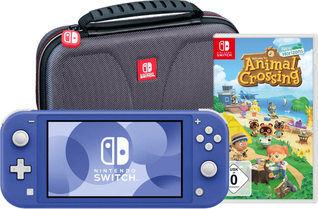 Nintendo Switch Lite Blau inklusive Animal Crossing New Horizons und Schutzhülle - Bild 1
