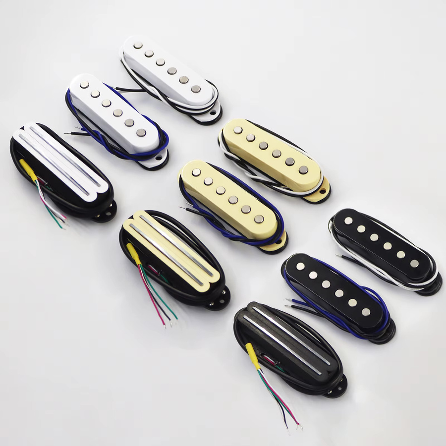 PHRILAM Alnico 5 Tonabnehmer-Set in Gelb mit 2 Single-Coil und Mini-Doppelspulen-Gitarren-Tonabnehmern - Bild 3