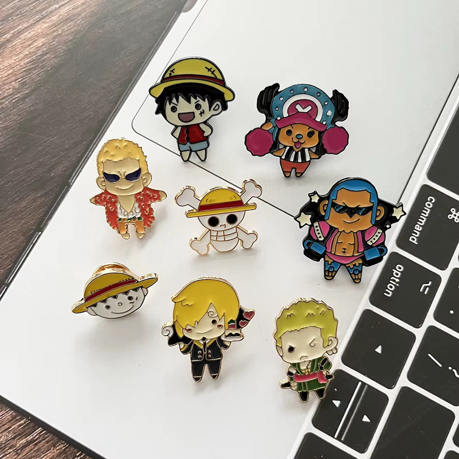 Bandai One Piece Roronoa Zoro & Monkey D. Luffy Anstecknadeln, 8-teiliges Set, Metall, Bunt / Mehrfarbig - Bild 3