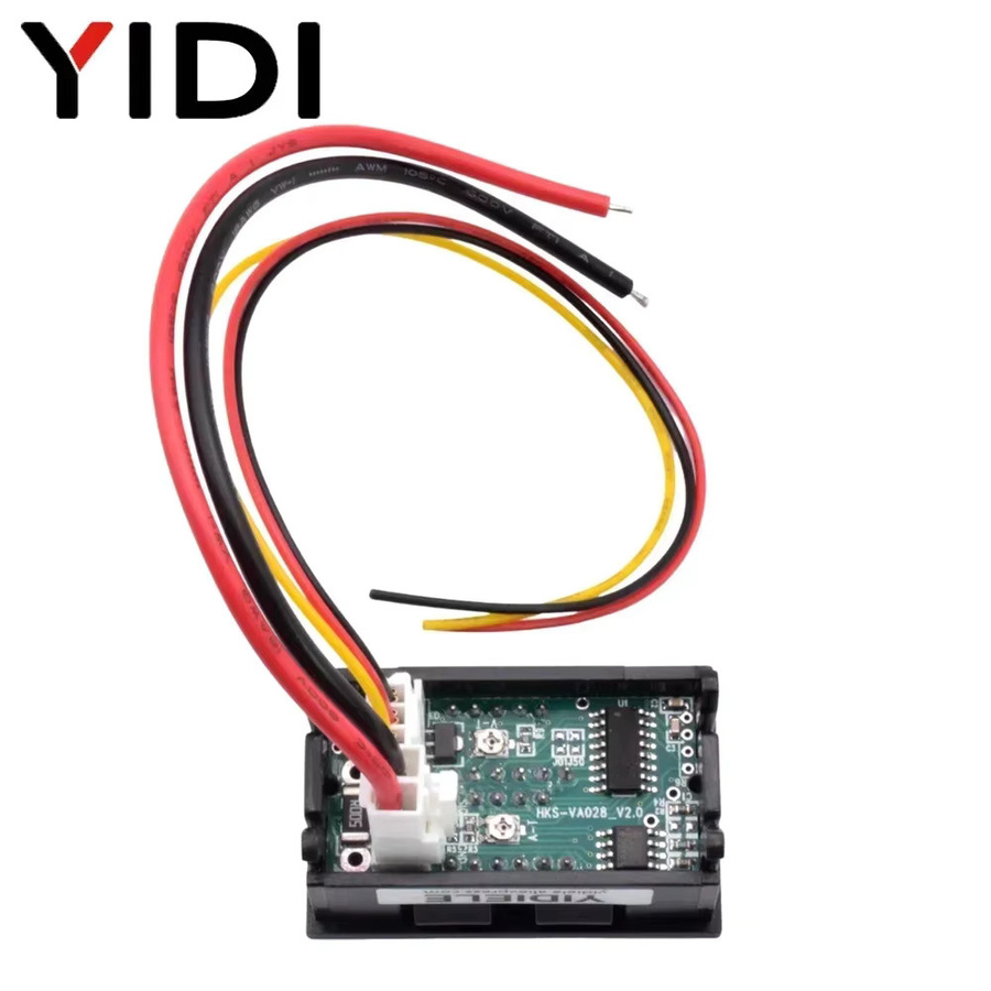 YIDIELE Digital DC Voltmeter und Amperemeter mit LED-Anzeige in Rot und Blau, Messbereich 0-100V und 0-100A inklusive Shunt - Bild 2