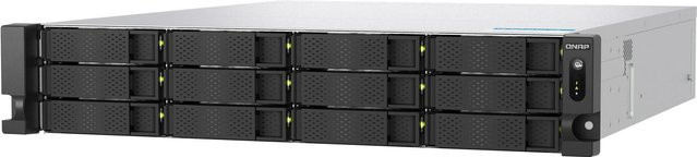 QNAP TS-H1277AXU-RP NAS-Server in Schwarz mit 12 Schächten, 16GB RAM und 2.5/10 Gigabit Ethernet, 2U Rack-Einbaugerät - Bild 1