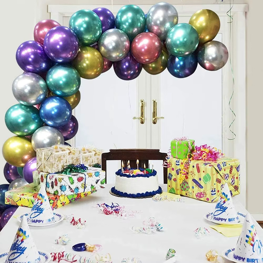 MicroPlush Chrom Metall Latex Luftballons in Grün und Multicolour für Geburtstag, Hochzeit oder Babyparty, 12 Zoll (30,48 cm) - Bild 2