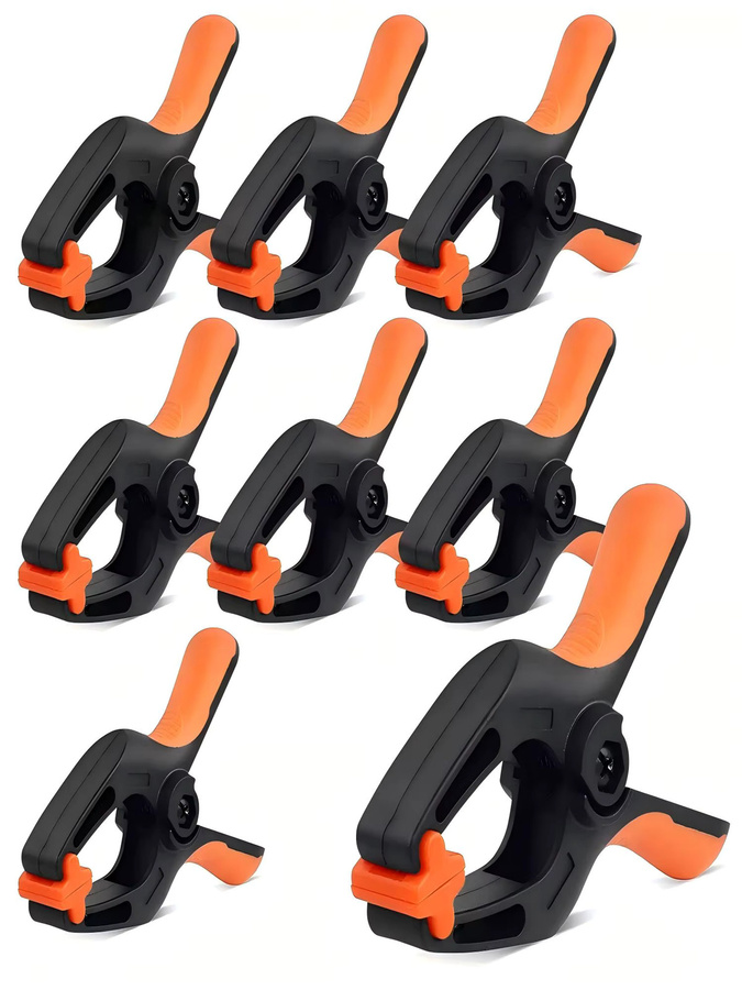 HORUSDY 8er-Pack Federklemmen aus Nylon in Schwarz mit rutschfestem Gummigriff - Bild 7