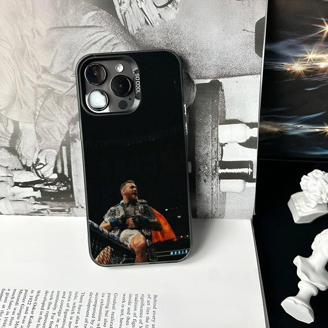 Mart114 U-Ufc Conor McGregor Handyhülle in Silber, mattes und stoßfestes Hartes Cover für iPhone 16 15 14 13 12 11 Pro Max Plus XS X - Bild 1