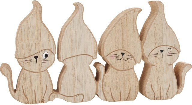 VBS Holz-Figur Freche Katzen in Beige für Weihnachten aus MDF-Holz - Bild 1