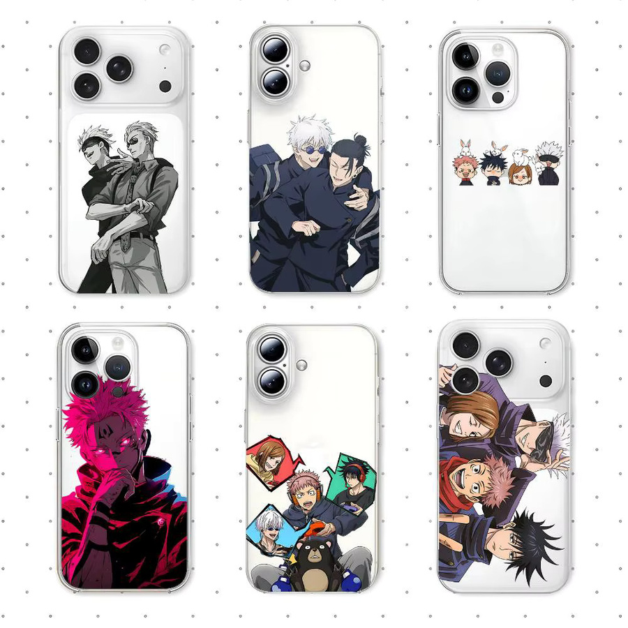Transparente Anime Jujutsu Kaisen Handyhülle für iPhone 11 12 13 14 15 16 17 Pro Max und andere Modelle - Bild 2