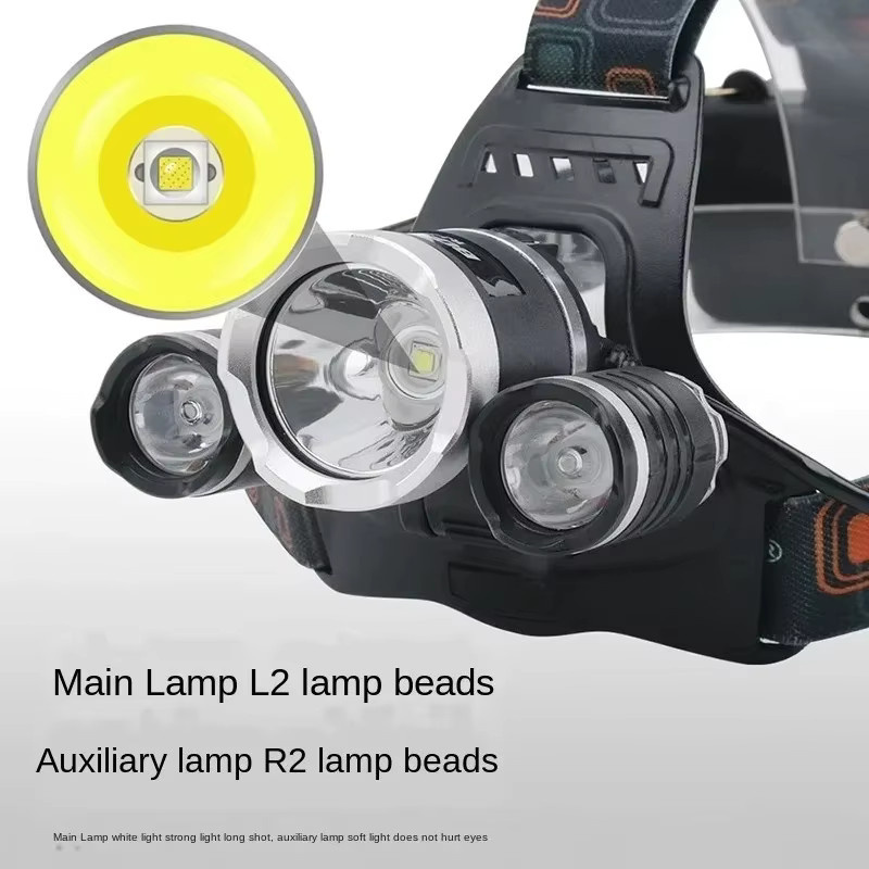 ESMARTER LED-Kopflampe mit COB-Technologie, wiederaufladbare Angler-Stirnlampe in Schwarz für Outdoor, Jagd und Camping - Bild 4