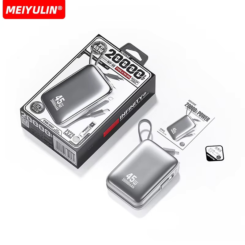 MEIYULIN Power Bank 20000 mAh mit 45 W PD Schnellladung und USB-C Kabel in Blau - Bild 4