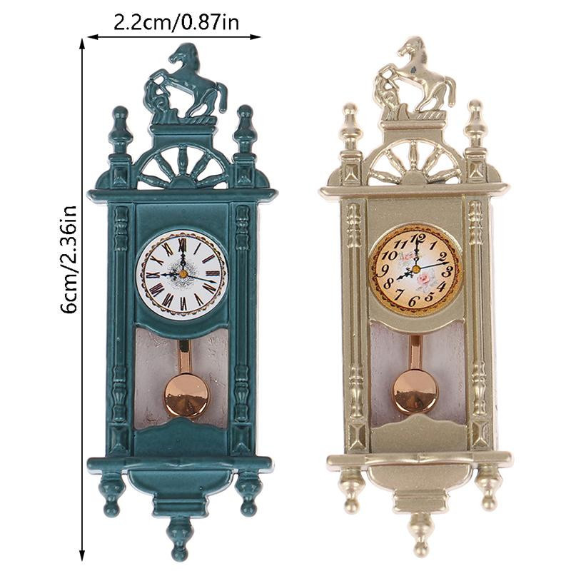 Yiran toy 1 Miniatur Wanduhr Retro römische Uhr Holz multicolour - Bild 2