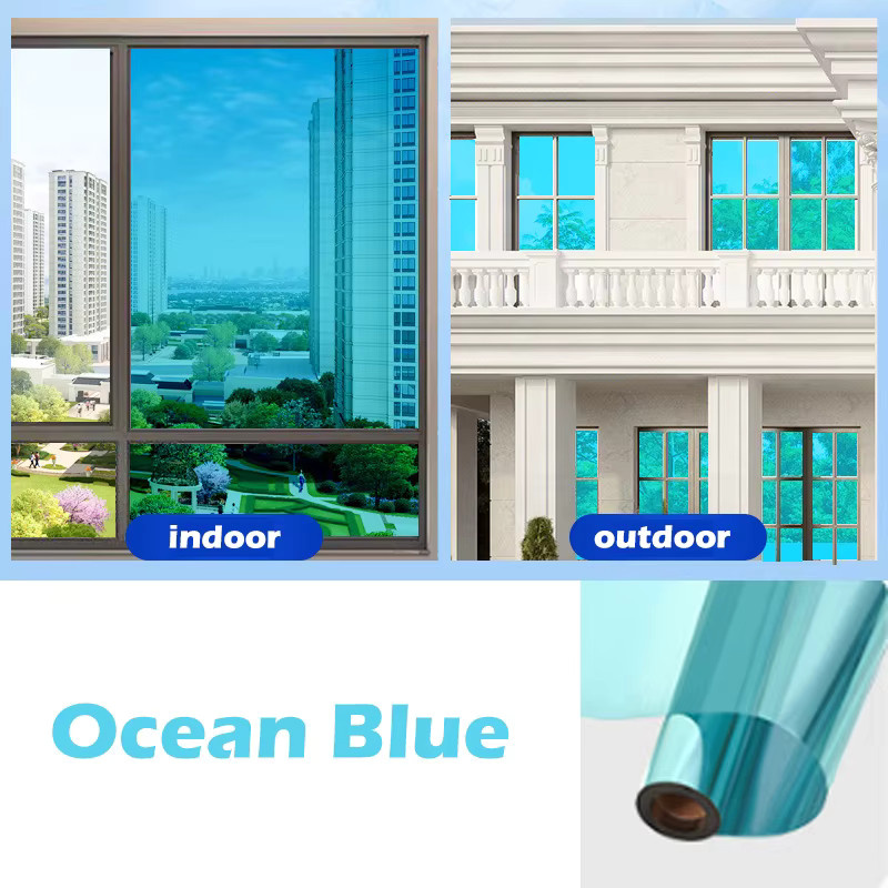 Doppelseitige transparente Fensterfolie von ctzsoop als hitzebeständiger Sonnenschutz und dekorativer Glasaufkleber in Grau - Bild 5