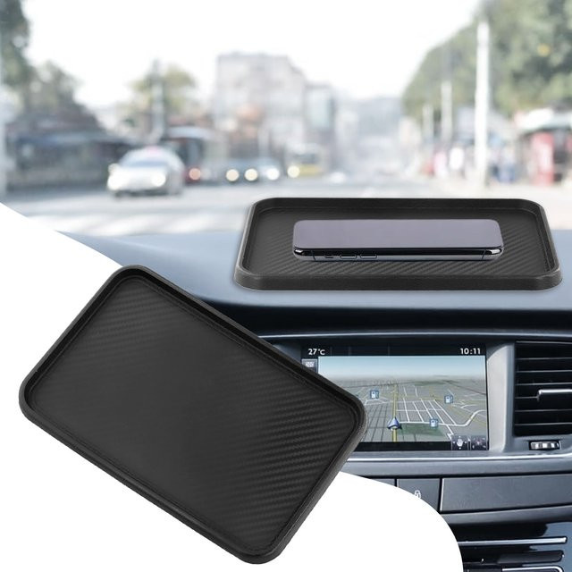 SUITU Anti-Rutsch Matte für das Auto Armaturenbrett in Schwarz, B: 20 cm, T: 12,8 cm - Bild 1