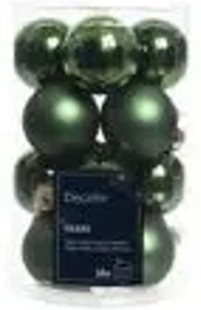 Kaemingk Weihnachtsbaumkugeln aus Glas in PinienGrün, 16 Stück, Durchmesser: 3,5 cm - Bild 1