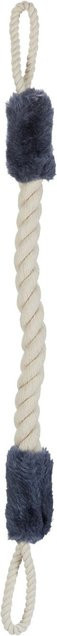 Relaxdays Türkordel 2er Set aus Baumwolle und Polyester in Beige und Blaugrau mit Klemmschutz, B: 57 cm, B: 5 cm - Bild 1