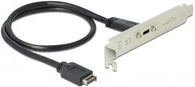 Delock USB 3.2 Gen 2 Slotblech mit Key A Stecker auf USB-C Buchse in Schwarz und Silber - Bild 1