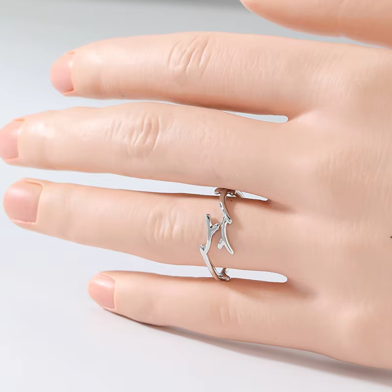 YoYo Ring, Hirschgeweih, Silber, Unisex - Bild 2