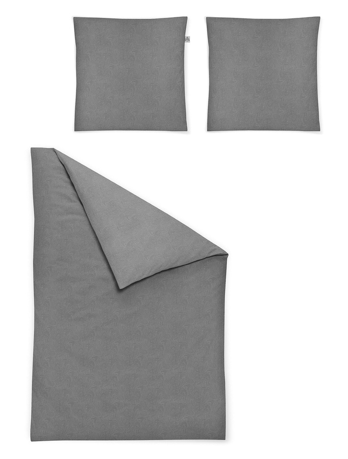 Irisette Verona Premium Mako Satin Bettwäsche Paisley grau, B/H: 155 x 220 cm mit Kissenbezug 80 x 80 cm - Bild 1