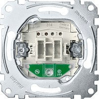 Merten Taster Einsatz Card Schalter mit Meldekontakt für Licht, Farbe: Rot/Silber, MEG3760-0000 - Bild 1