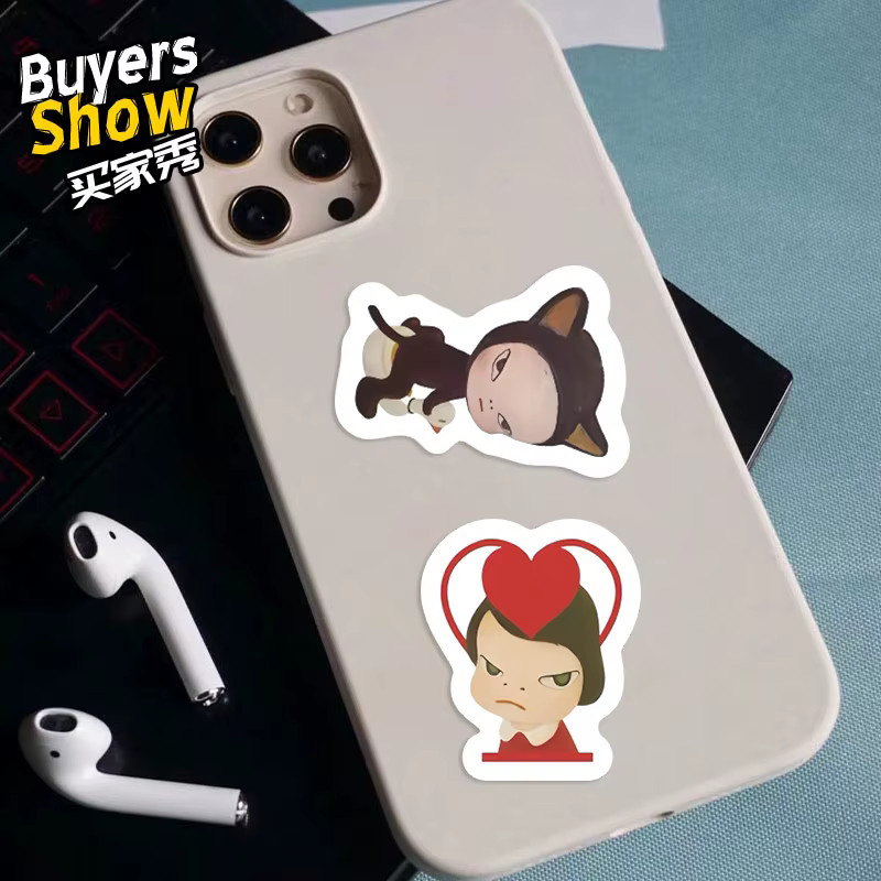 73 Stück NARA NOTE Aufkleber Set, japanische Künstler-Graffiti-Sticker in Multicolour, wasserdichte Sticker für Laptop, Telefon und Gepäck - Bild 2