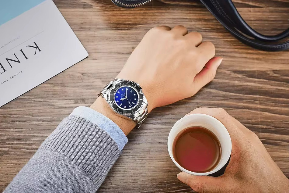 PAULAREIS P Armbanduhr Automatik, Edelstahl, Blau, Herren - Bild 6