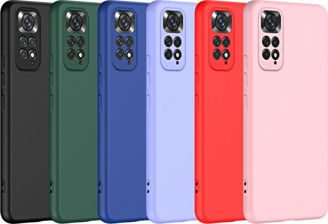 Stoßfeste Silikonhülle für Xiaomi Redmi Note 11 Pro, 12 Pro und 11s in Blau und Lila - Bild 1