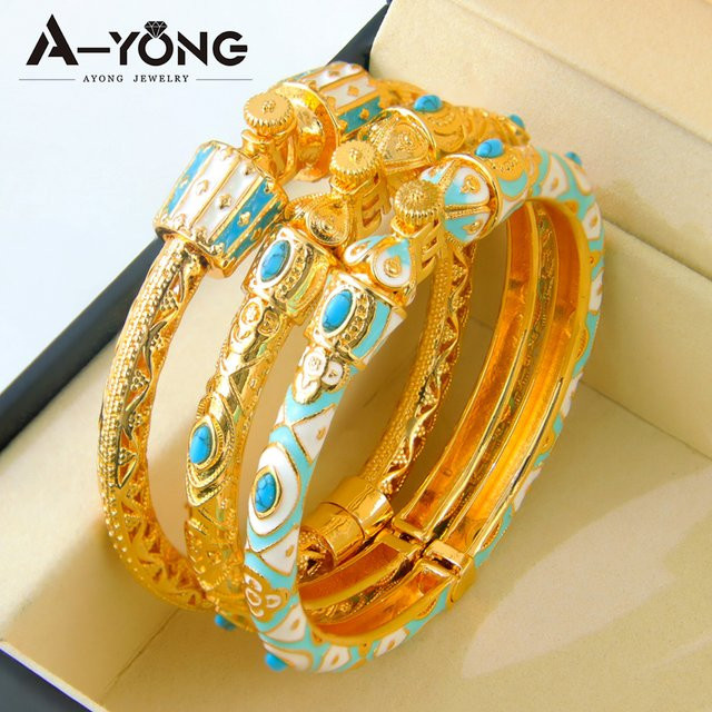 A-YONG AYONG JEWELRY Armband, Messing, Gold, Türkis, Damen - Bild 1