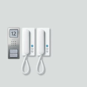 Siedle Compact Audio-Intercom-Set CA 812-2 in Weiß und Silber aus Edelstahl - Bild 1
