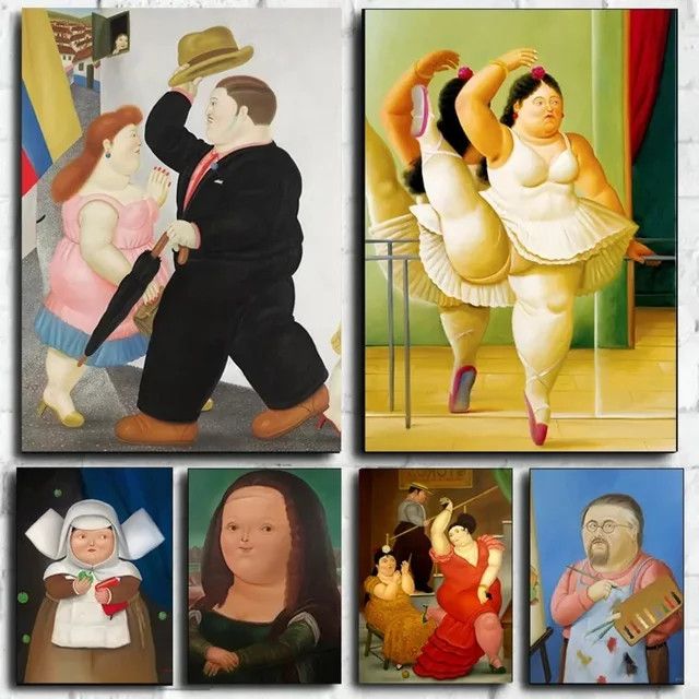 Fernando Botero Leinwand Wandkunst Tänzerin und Paar Porträt - Bild 1