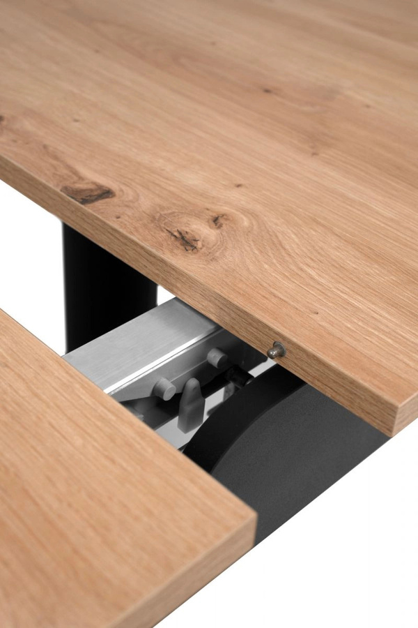 Esstisch Finham von Furn.Design aus Eiche und Schwarz, ausziehbar, B/T/H: 125-165 x 80 x 75 cm - Bild 4