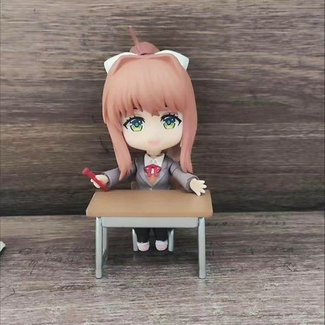 Bandai Doki Doki Literature Club Monika, Anime-Actionfigur, Austauschbare Gesichter, Artikuliert - Bild 1