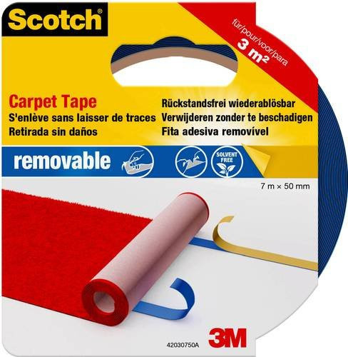 3M Scotch Blau Teppichklebeband doppelseitig, Breite: 50 mm, Länge: 7 m - Bild 1