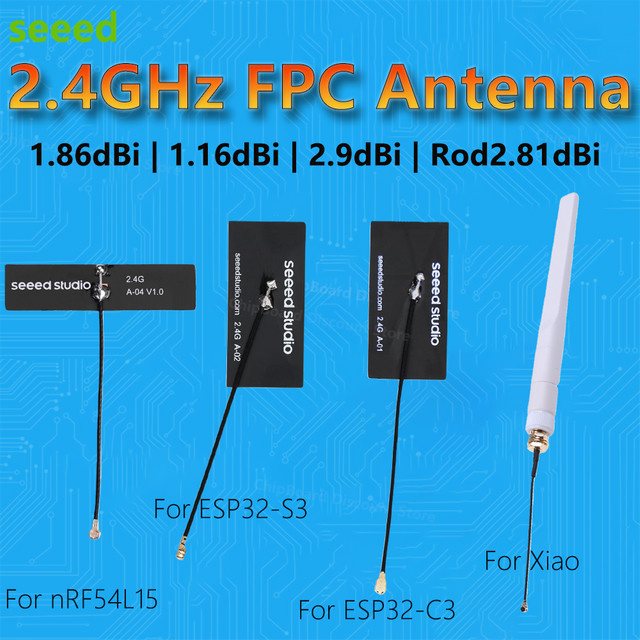 Seeed 2,4 GHz FPC-Antenne für XIAO ESP32-S3, ESP32-C3 und nRF54L15 in Schwarz - Bild 1