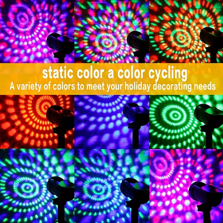 UMEXUS RGB LED Solarstrahler für den Außenbereich, IP65 wasserdichte Solar-Landschaftsbeleuchtung in Schwarz für Garten und Hof - Bild 5