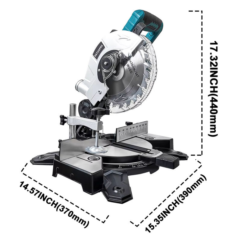 PATUOPRO 10 Zoll bürstenlose Akku-Gehrungssäge für Holz und Metall kompatibel mit Makita 18 V Akku - Bild 2