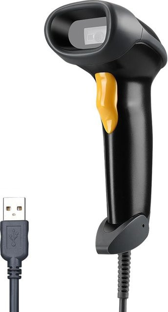 Eyoyo EY-H2 Handheld-2D-Barcodescanner in Schwarz, kabelgebundener USB-Scanner für QR-Codes, PDF-417 und Data Matrix, ideal für mobile POS-Zahlungen und Supermärkte - Bild 1