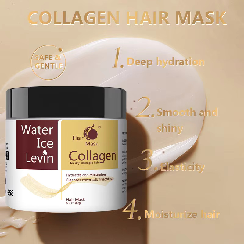 Water Ice Levin Haarmaske mit Kollagen, Hyaluronsäure und Keratin, 100 g - Bild 4