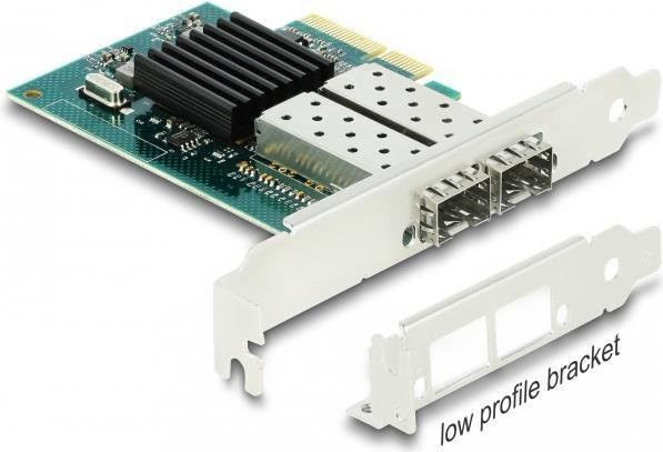 Delock Netzwerkadapter PCIe x4 Low-Profile mit 2x Gigabit SFP Ethernet LAN Karte - Bild 2