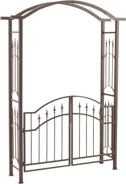 TPFGarden Rosenbogen Lux mit Tor aus Stahl in Braun, Höhe: 220 cm, Breite: 157 cm, Tiefe: 40 cm - Bild 1