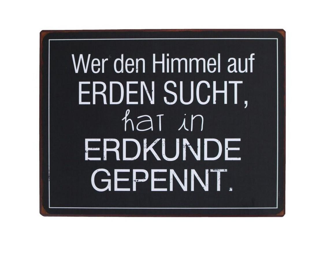 Lafinesse Metallschild Wer den Himmel auf Erden sucht - Bild 1