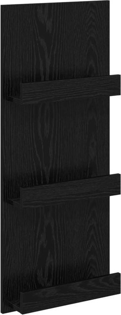 vidaXL Magazinregal in Schwarz und Eichen-Optik, B/T/H: 43 x 11 x 102 cm - Bild 1