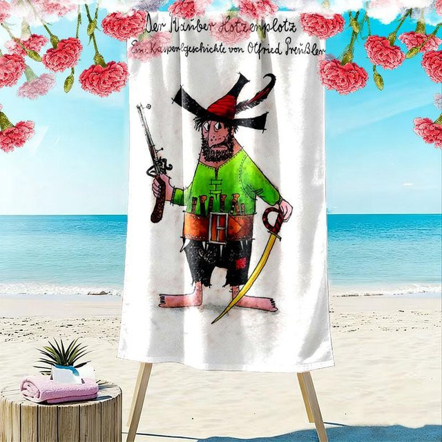CCesHome Strandtuch Räuber Hotzenplotz, weiches und schnelltrocknendes Handtuch für Strand und Camping, Multicolour, B: 70 cm, L: 140 cm - Bild 1