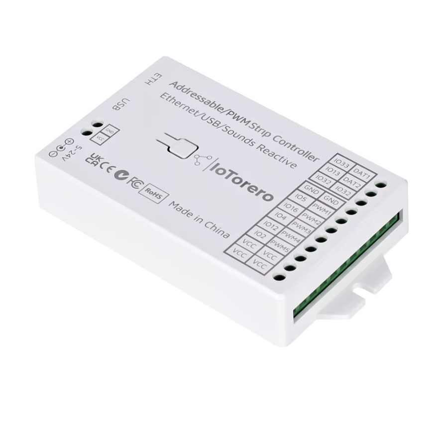 IoTorero WLED Ethernet ESP32 Controller für adressierbare und PWM-LED-Streifen, kompatibel mit Home Assistant, Farbe: Weiß - Bild 2