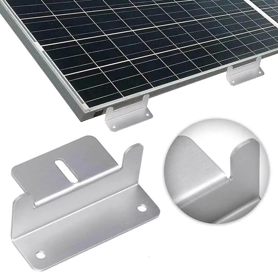 4-teiliges Set Z-förmige Halterung aus Aluminiumlegierung für die Montage von Solarpanels an Wohnmobilen und Booten, Farbe: Silber - Bild 2