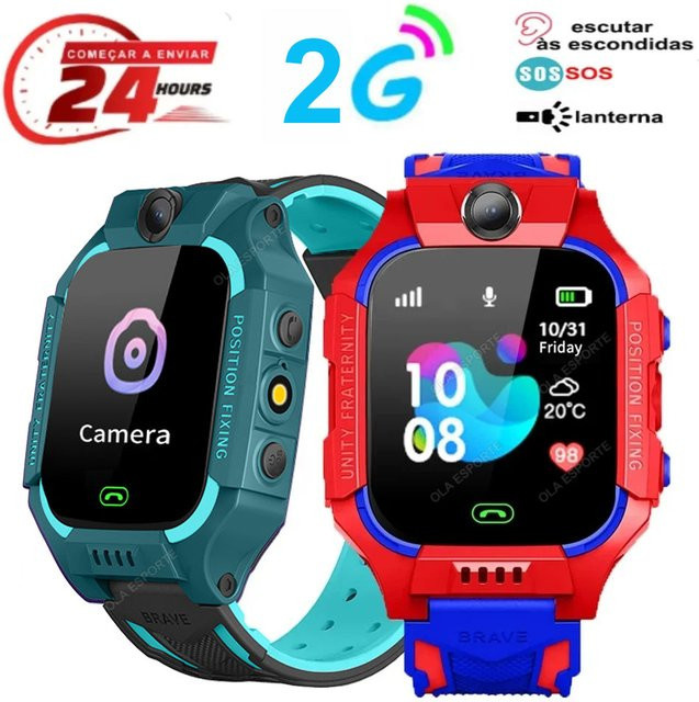 Ola Esporte Kinder Smartwatch mit 2G Sim Karte, GPS, SOS-Funktion und HD-Kamera, wasserdicht nach IP68, in Rot oder Blau - Bild 1